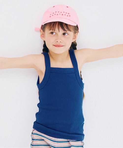 p.premier(ピードットプルミエ)の「シンプルリブキャミトップス(タンクトップ・キッズ・アイボリー/ネイビー/イエロー/ブラウン/グリーン/レッド・80/90/100/110/120/130/140)」の1枚目の写真