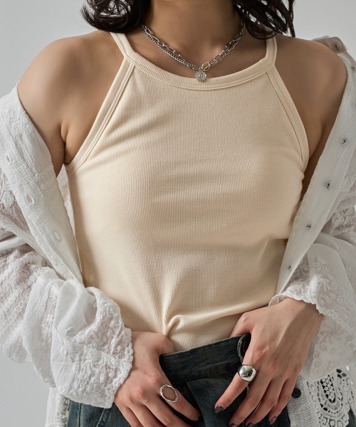 apres jour mignon(アプレジュールミニョン)の「アメスリホルター【ZOZOTOWN限定アイテム】(タンクトップ・レディース・ブラック/ナチュラル/アイボリー・フリー/X-LARGE)」の2枚目の写真