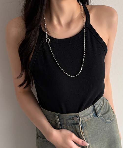 apres jour mignon(アプレジュールミニョン)の「アメスリホルター【ZOZOTOWN限定アイテム】(タンクトップ・レディース・ブラック/ナチュラル/アイボリー・フリー/X-LARGE)」の3枚目の写真