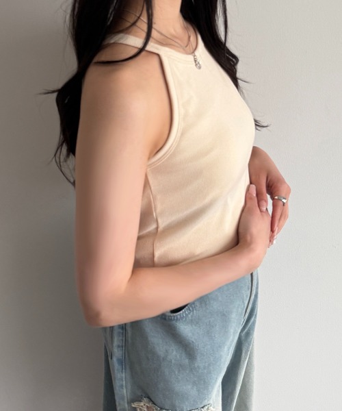 apres jour mignon(アプレジュールミニョン)の「アメスリホルター【ZOZOTOWN限定アイテム】(タンクトップ・レディース・ブラック/ナチュラル/アイボリー・フリー/X-LARGE)」の13枚目の写真