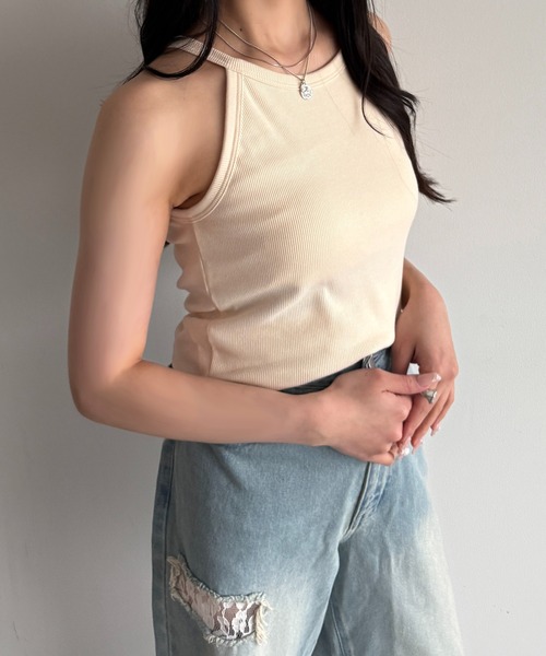 apres jour mignon(アプレジュールミニョン)の「アメスリホルター【ZOZOTOWN限定アイテム】(タンクトップ・レディース・ブラック/ナチュラル/アイボリー・フリー/X-LARGE)」の14枚目の写真