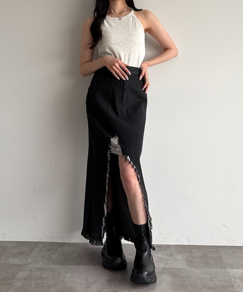 apres jour mignon(アプレジュールミニョン)の「アメスリホルター【ZOZOTOWN限定アイテム】(タンクトップ・レディース・ブラック/ナチュラル/アイボリー・フリー/X-LARGE)」の12枚目の写真