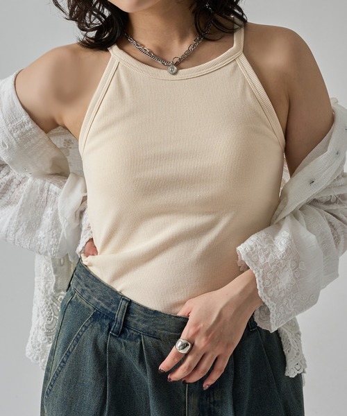 apres jour mignon(アプレジュールミニョン)の「アメスリホルター【ZOZOTOWN限定アイテム】(タンクトップ・レディース・ブラック/ナチュラル/アイボリー・フリー/X-LARGE)」の17枚目の写真