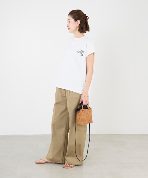 upperhights（アッパーハイツ）の「【upper hights】フレンチスリーブロゴT-shirt-BIG NO SLEEVE TEE（Tシャツ/カットソー・レディース・オフホワイト/ブラウン・1）」の8枚目の写真