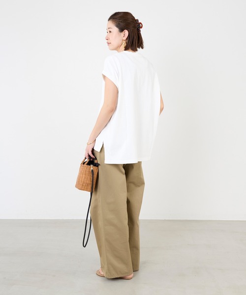 upperhights（アッパーハイツ）の「【upper hights】フレンチスリーブロゴT-shirt-BIG NO SLEEVE TEE（Tシャツ/カットソー・レディース・オフホワイト/ブラウン・1）」の9枚目の写真