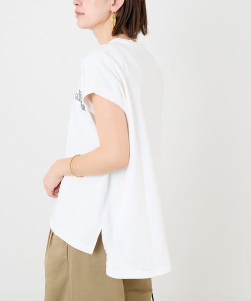 upperhights（アッパーハイツ）の「【upper hights】フレンチスリーブロゴT-shirt-BIG NO SLEEVE TEE（Tシャツ/カットソー・レディース・オフホワイト/ブラウン・1）」の10枚目の写真
