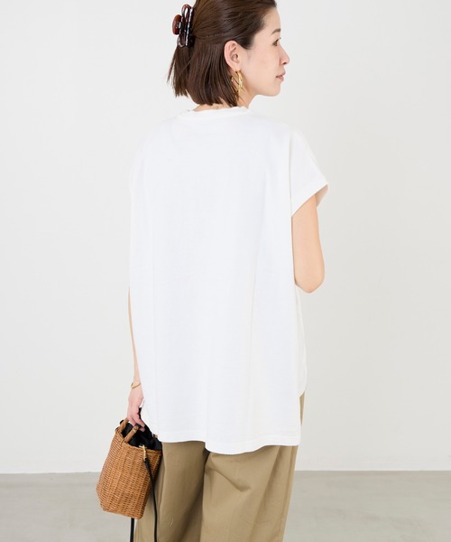 upperhights（アッパーハイツ）の「【upper hights】フレンチスリーブロゴT-shirt-BIG NO SLEEVE TEE（Tシャツ/カットソー・レディース・オフホワイト/ブラウン・1）」の12枚目の写真