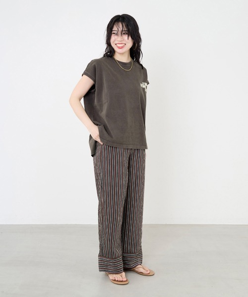 upper hights (アッパーハイツ)　ウォッシュド　ビフィージャージ　ルーミーフレンチスリーブ　トップス　BIG NO SLEEVE TEE upper hights / BIG NO SLEEVE TEE