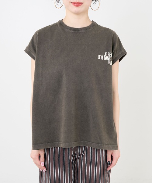 upperhights（アッパーハイツ）の「【upper hights】フレンチスリーブロゴT-shirt-BIG NO SLEEVE TEE（Tシャツ/カットソー・レディース・オフホワイト/ブラウン・1）」の19枚目の写真