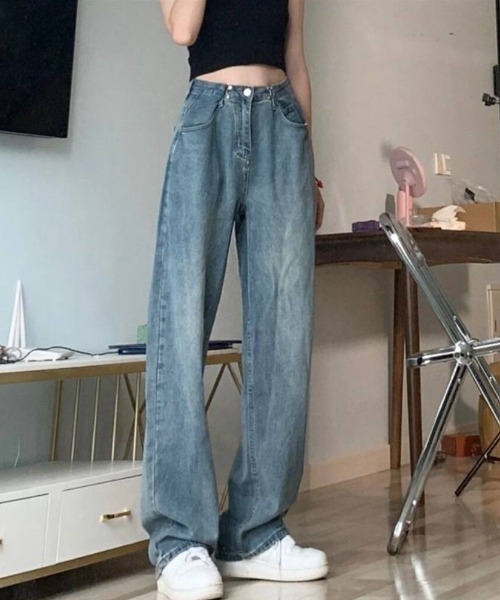 maison de LATIR(メゾンドラティール)の「ルーズシルエットがオシャレなストレートモップデニム(その他パンツ・レディース・ライトブルー/ブラック/ブルー・M/L/XL)」の11枚目の写真
