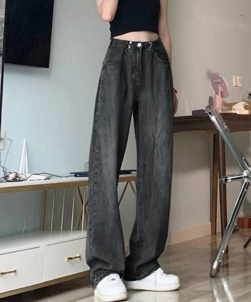 maison de LATIR(メゾンドラティール)の「ルーズシルエットがオシャレなストレートモップデニム(その他パンツ・レディース・ライトブルー/ブラック/ブルー・M/L/XL)」の7枚目の写真