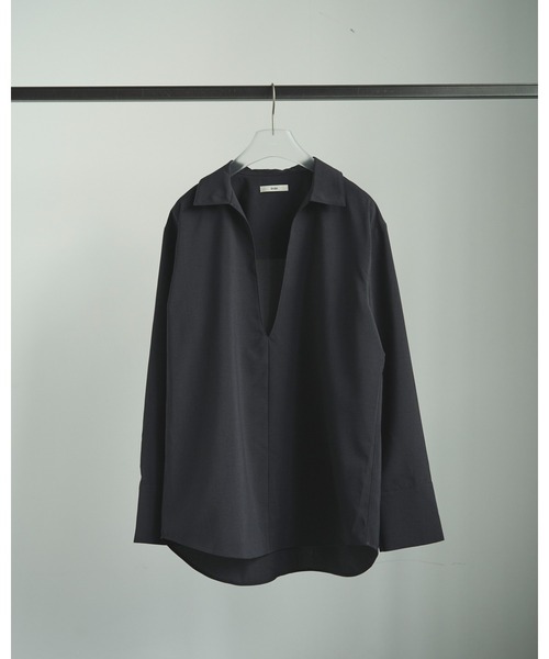anuke（アンヌーク）の「Deep Skipper Shirts（シャツ/ブラウス・レディース・オリーブ/チャコールグレー・FREE）」の9枚目の写真