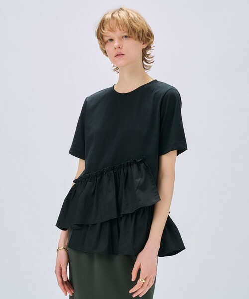 cloenc(クロエンス)の「【マシンウォッシュ】イレヘムフリルプルオーバー(Tシャツ/カットソー・レディース・ブラック/ホワイト/ベージュ・02)」の11枚目の写真