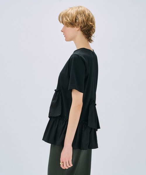 cloenc(クロエンス)の「【マシンウォッシュ】イレヘムフリルプルオーバー(Tシャツ/カットソー・レディース・ブラック/ホワイト/ベージュ・02)」の20枚目の写真