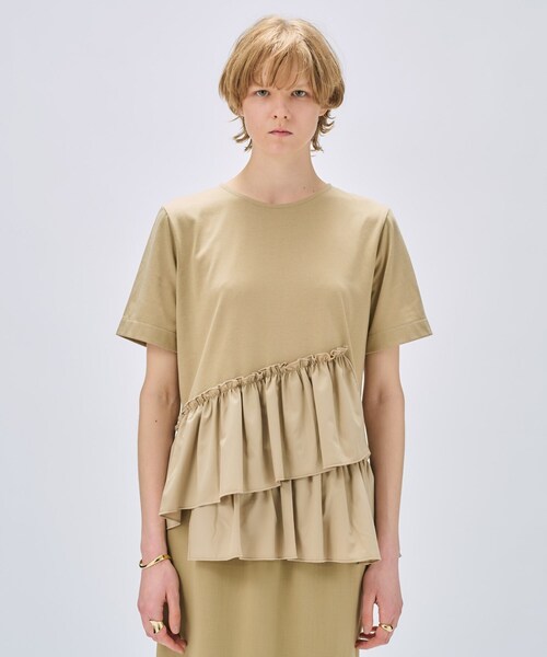 cloenc(クロエンス)の「【マシンウォッシュ】イレヘムフリルプルオーバー(Tシャツ/カットソー・レディース・ブラック/ホワイト/ベージュ・02)」の10枚目の写真