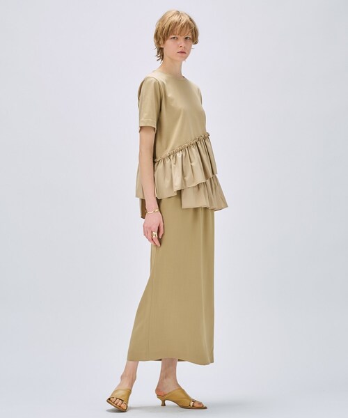 cloenc(クロエンス)の「【マシンウォッシュ】イレヘムフリルプルオーバー(Tシャツ/カットソー・レディース・ブラック/ホワイト/ベージュ・02)」の7枚目の写真