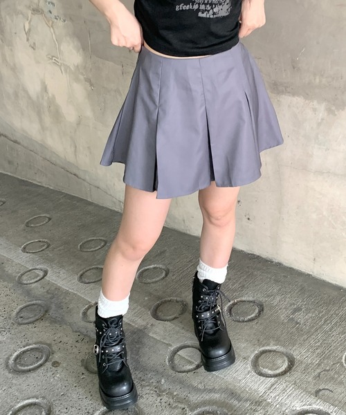 lilful(リルフル)の「【インパン付き】プリーツ無地シンプルミニスカート(スカート・レディース・ブラック/ブラウン/グレー・S/M/L)」の9枚目の写真