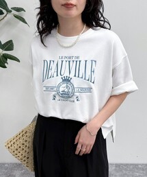 エンブレム刺繍ポンチTシャツプルオーバー