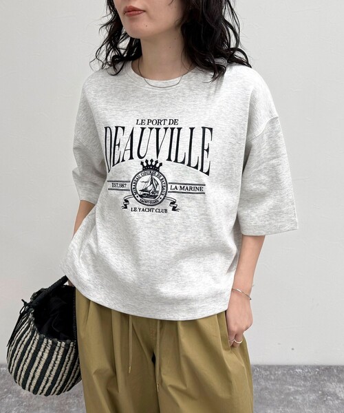 fredy emue（フレディエミュ）の「エンブレム刺繍ポンチTシャツプルオーバー（Tシャツ/カットソー・レディース・ダークネイビー/オフホワイト/ライトグレー・38）」の16枚目の写真