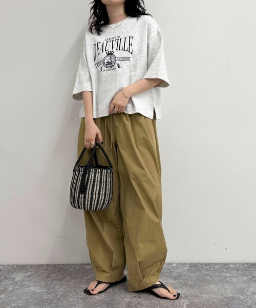 fredy emue（フレディエミュ）の「エンブレム刺繍ポンチTシャツプルオーバー（Tシャツ/カットソー・レディース・ダークネイビー/オフホワイト/ライトグレー・38）」の22枚目の写真