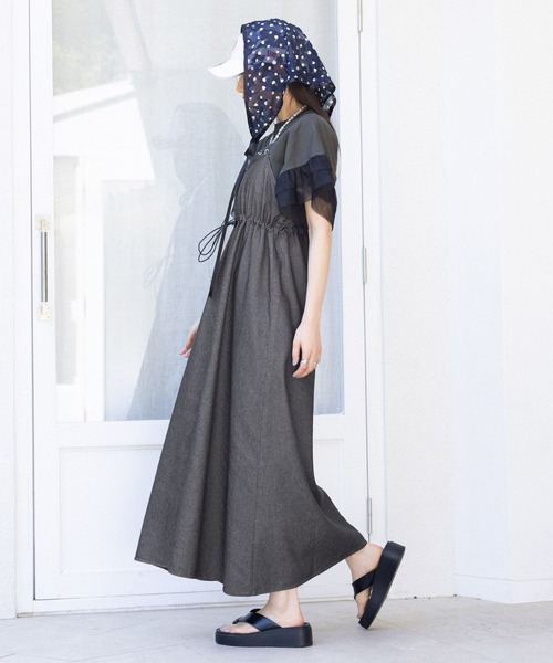 RAGEBLUE（レイジブルー）の「フロントジップ/デニムキャミワンピース（ワンピース・レディース・グレー/ブルー・FREE）」の9枚目の写真