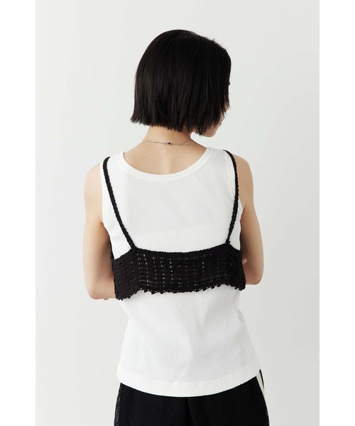 Limue（リミュ）の「カラミビスチェ付きカットソー（Tシャツ/カットソー・レディース・オフホワイト/ブラック・FREE）」の4枚目の写真