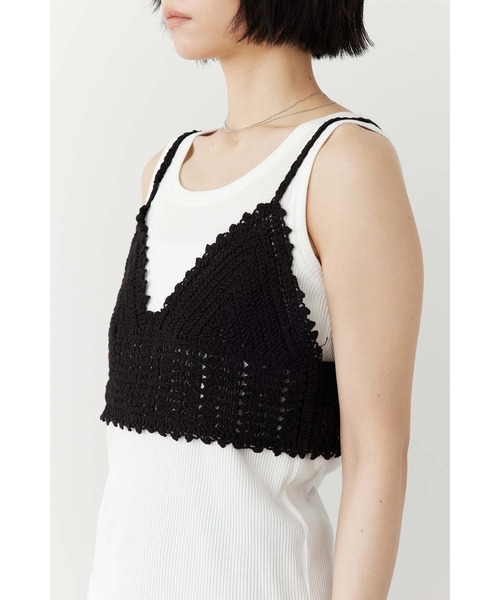 Limue（リミュ）の「カラミビスチェ付きカットソー（Tシャツ/カットソー・レディース・オフホワイト/ブラック・FREE）」の5枚目の写真