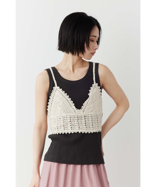 Limue（リミュ）の「カラミビスチェ付きカットソー（Tシャツ/カットソー・レディース・オフホワイト/ブラック・FREE）」の17枚目の写真