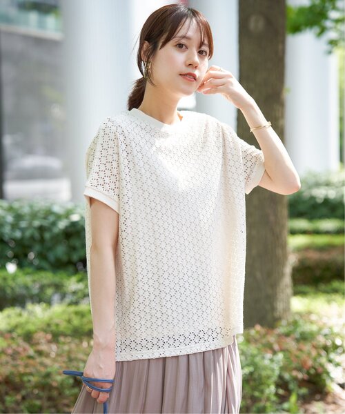 ikka(イッカ)の「アイレットレースプルオーバー(Tシャツ/カットソー・レディース・オフホワイト/ブラック/グリーン/ダークベージュ/ブルー・S/L/M)」の10枚目の写真