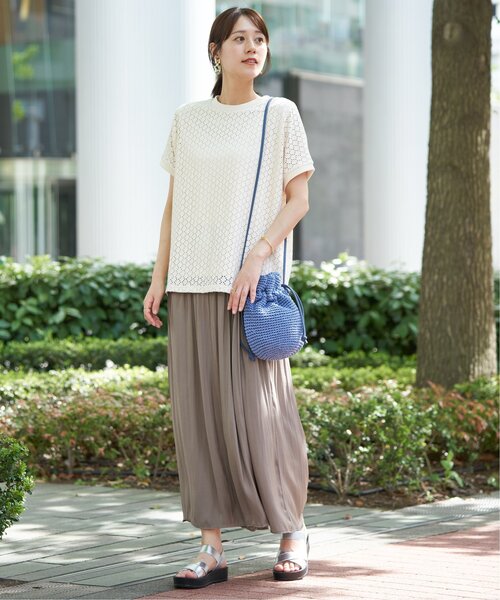 ikka(イッカ)の「アイレットレースプルオーバー(Tシャツ/カットソー・レディース・オフホワイト/ブラック/グリーン/ダークベージュ/ブルー・S/L/M)」の12枚目の写真