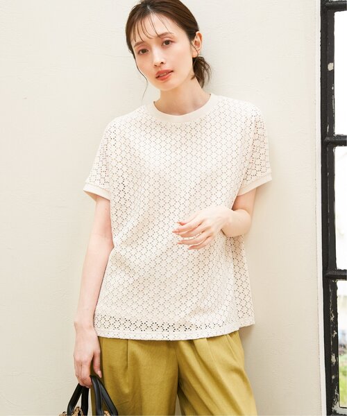 ikka(イッカ)の「アイレットレースプルオーバー(Tシャツ/カットソー・レディース・オフホワイト/ブラック/グリーン/ダークベージュ/ブルー・S/L/M)」の14枚目の写真