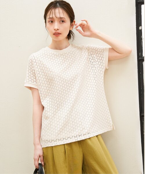 ikka(イッカ)の「アイレットレースプルオーバー(Tシャツ/カットソー・レディース・オフホワイト/ブラック/グリーン/ダークベージュ/ブルー・S/L/M)」の16枚目の写真