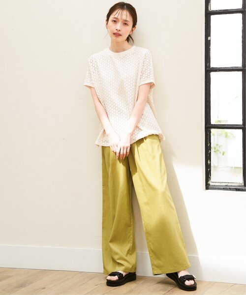 ikka(イッカ)の「アイレットレースプルオーバー(Tシャツ/カットソー・レディース・オフホワイト/ブラック/グリーン/ダークベージュ/ブルー・S/L/M)」の17枚目の写真