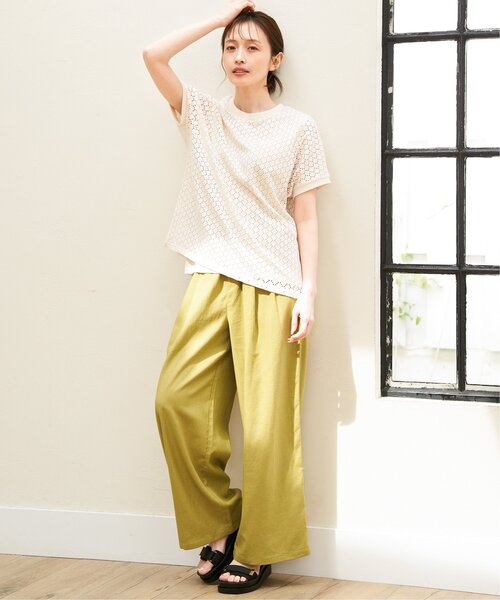 ikka(イッカ)の「アイレットレースプルオーバー(Tシャツ/カットソー・レディース・オフホワイト/ブラック/グリーン/ダークベージュ/ブルー・S/L/M)」の18枚目の写真