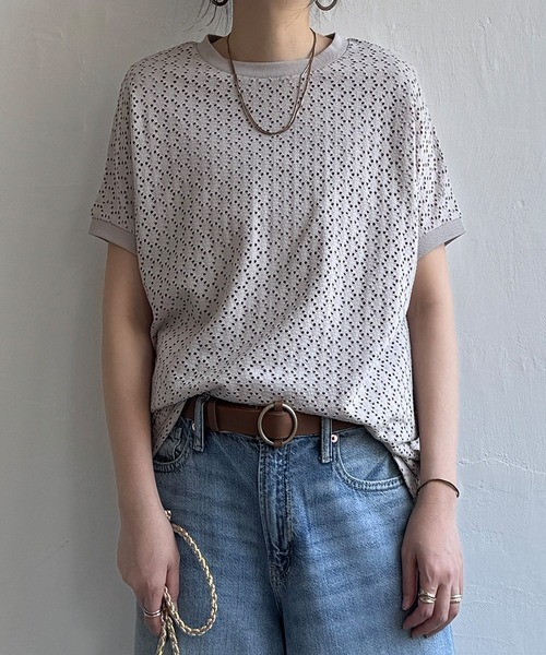 ikka(イッカ)の「アイレットレースプルオーバー(Tシャツ/カットソー・レディース・オフホワイト/ブラック/グリーン/ダークベージュ/ブルー・S/L/M)」の3枚目の写真