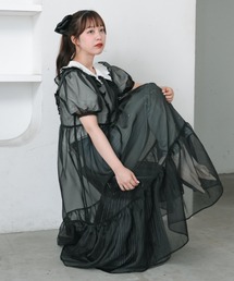 INTER FACTORY | 【mayuka】 - メレンゲシアーロングワンピース - made in INTER FACTORY(ワンピース)