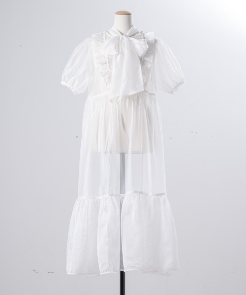 INTER FACTORY（インターファクトリー）の「【mayuka】 - メレンゲシアーロングワンピース - made in INTER FACTORY（ワンピース・レディース・ブラック/ホワイト・FREE）」の22枚目の写真
