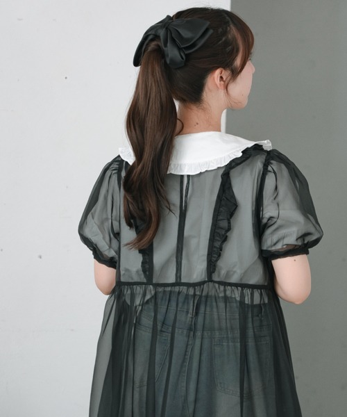 INTER FACTORY（インターファクトリー）の「【mayuka】 - メレンゲシアーロングワンピース - made in INTER FACTORY（ワンピース・レディース・ブラック/ホワイト・FREE）」の5枚目の写真