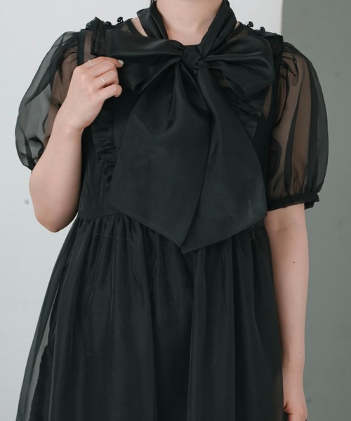 INTER FACTORY（インターファクトリー）の「【mayuka】 - メレンゲシアーロングワンピース - made in INTER FACTORY（ワンピース・レディース・ブラック/ホワイト・FREE）」の11枚目の写真