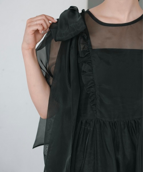 INTER FACTORY（インターファクトリー）の「【mayuka】 - メレンゲシアーロングワンピース - made in INTER FACTORY（ワンピース・レディース・ブラック/ホワイト・FREE）」の10枚目の写真