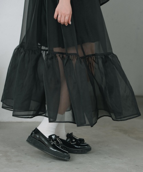 INTER FACTORY（インターファクトリー）の「【mayuka】 - メレンゲシアーロングワンピース - made in INTER FACTORY（ワンピース・レディース・ブラック/ホワイト・FREE）」の17枚目の写真