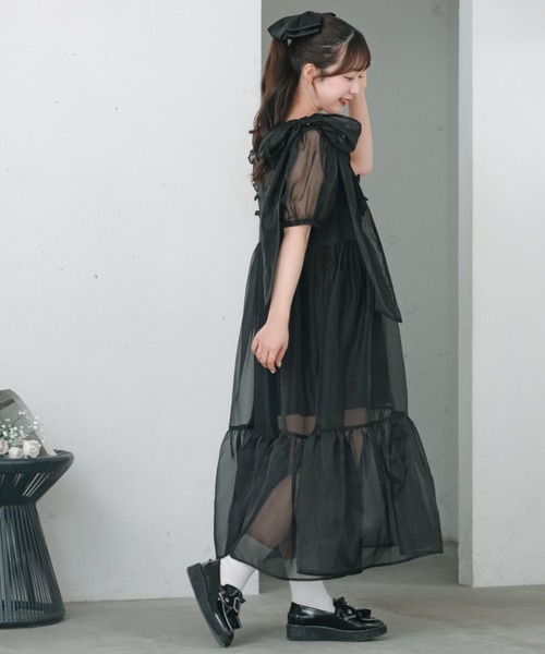 INTER FACTORY（インターファクトリー）の「【mayuka】 - メレンゲシアーロングワンピース - made in INTER FACTORY（ワンピース・レディース・ブラック/ホワイト・FREE）」の13枚目の写真