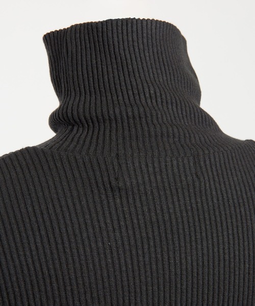 gomme（ゴム）の「リブニット　レイヤーアームＴ（Tシャツ/カットソー・レディース・チャコールグレー/ブラック・MEDIUM）」の10枚目の写真