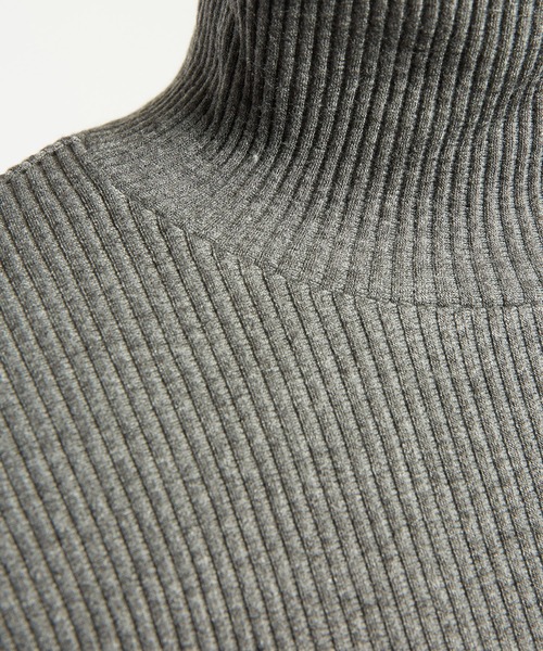 gomme（ゴム）の「リブニット　レイヤーアームＴ（Tシャツ/カットソー・レディース・チャコールグレー/ブラック・MEDIUM）」の22枚目の写真