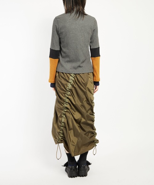 gomme（ゴム）の「リブニット　レイヤーアームＴ（Tシャツ/カットソー・レディース・チャコールグレー/ブラック・MEDIUM）」の17枚目の写真