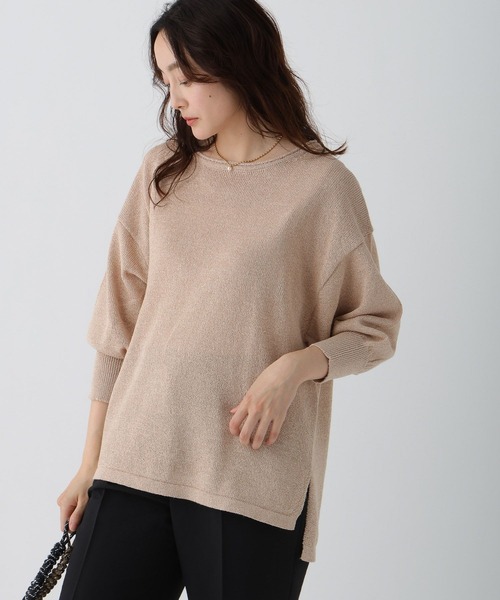 Elura(エルーラ)の「ペーパーヤーンプルオーバー/497413(ニット/セーター・レディース・ブラウン/グリーン系その他/ライトベージュ・FREE)」の1枚目の写真