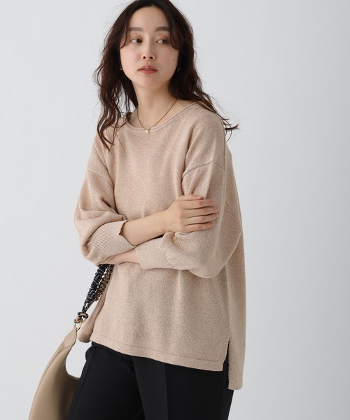 Elura(エルーラ)の「ペーパーヤーンプルオーバー/497413(ニット/セーター・レディース・ブラウン/グリーン系その他/ライトベージュ・FREE)」の6枚目の写真