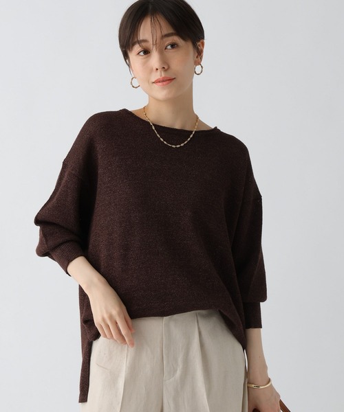 Elura(エルーラ)の「ペーパーヤーンプルオーバー/497413(ニット/セーター・レディース・ブラウン/グリーン系その他/ライトベージュ・FREE)」の9枚目の写真