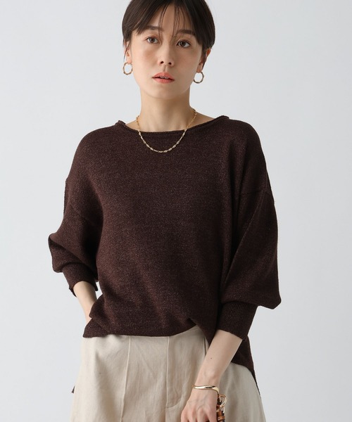 Elura(エルーラ)の「ペーパーヤーンプルオーバー/497413(ニット/セーター・レディース・ブラウン/グリーン系その他/ライトベージュ・FREE)」の10枚目の写真