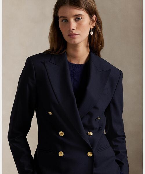 ダブルブレステッド ストレッチウール ブレザー（テーラードジャケット